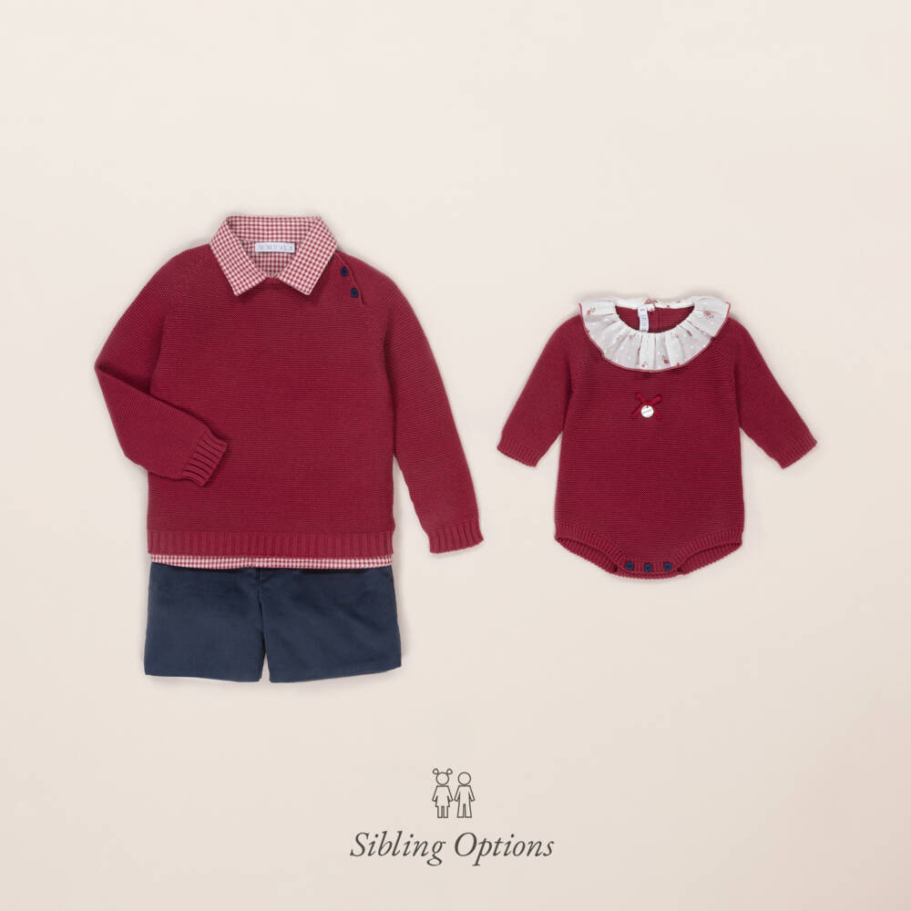 Paloma de la O-Girls Raspberry Knit Romper | Childrensalon Outlet