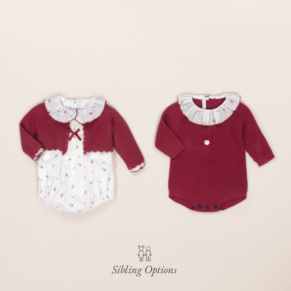 Paloma de la O-Girls Raspberry Knit Romper | Childrensalon Outlet