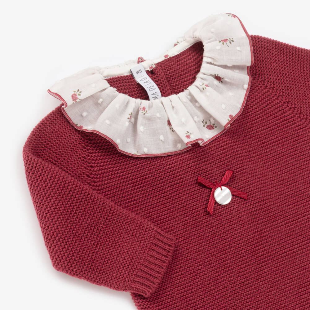 Paloma de la O-Girls Raspberry Knit Romper | Childrensalon Outlet