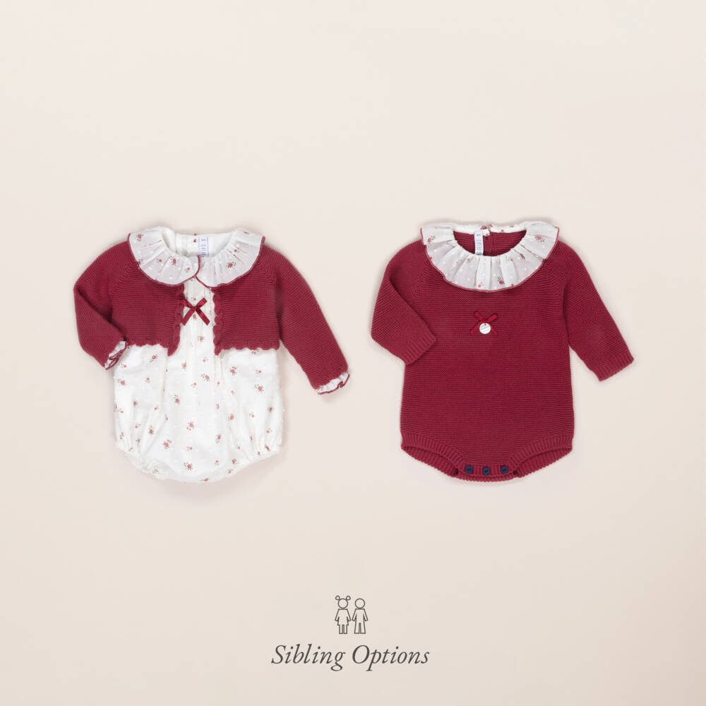 Paloma de la O-Girls Raspberry Knit Romper | Childrensalon Outlet