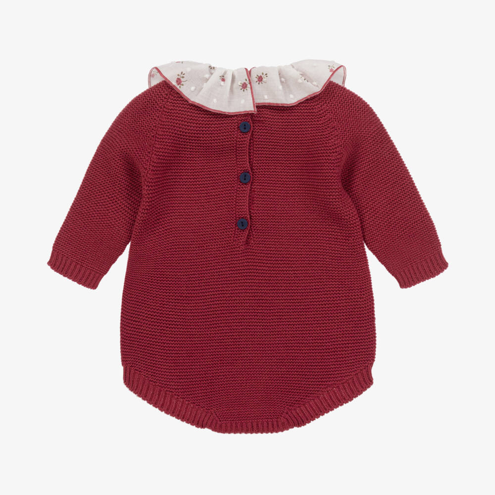 Paloma de la O-Girls Raspberry Knit Romper | Childrensalon Outlet