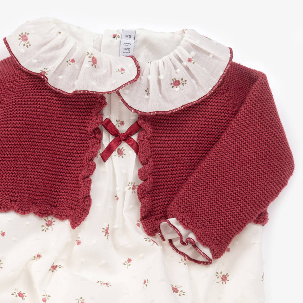 Paloma de la O-Girls Red & White Floral Set | Childrensalon Outlet