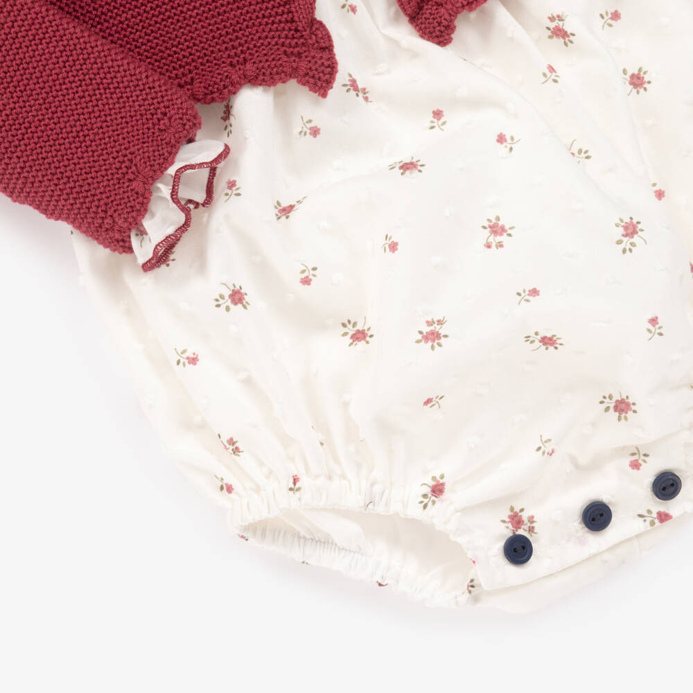 Paloma de la O-Girls Red & White Floral Set | Childrensalon Outlet