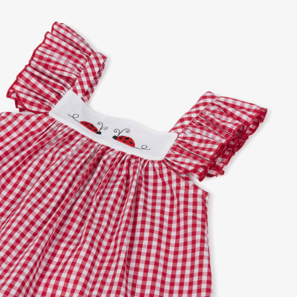 Paloma de la O-Girls' Scarlet Gingham Ladybird Dress | Childrensalon Outlet