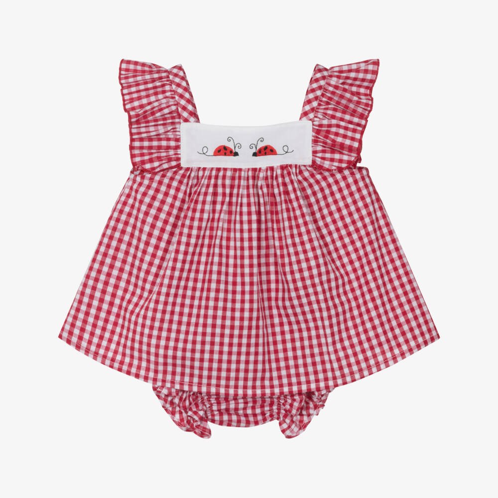 Paloma de la O-Girls' Scarlet Gingham Ladybird Dress | Childrensalon Outlet