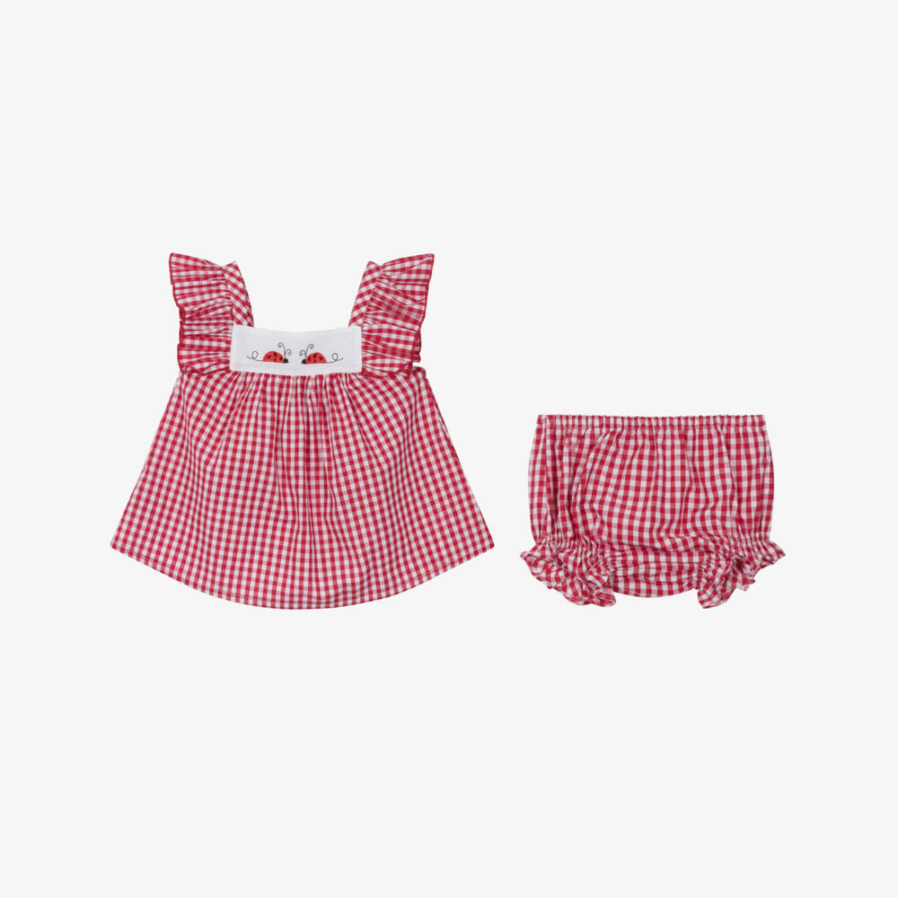 Paloma de la O-Girls' Scarlet Gingham Ladybird Dress | Childrensalon Outlet