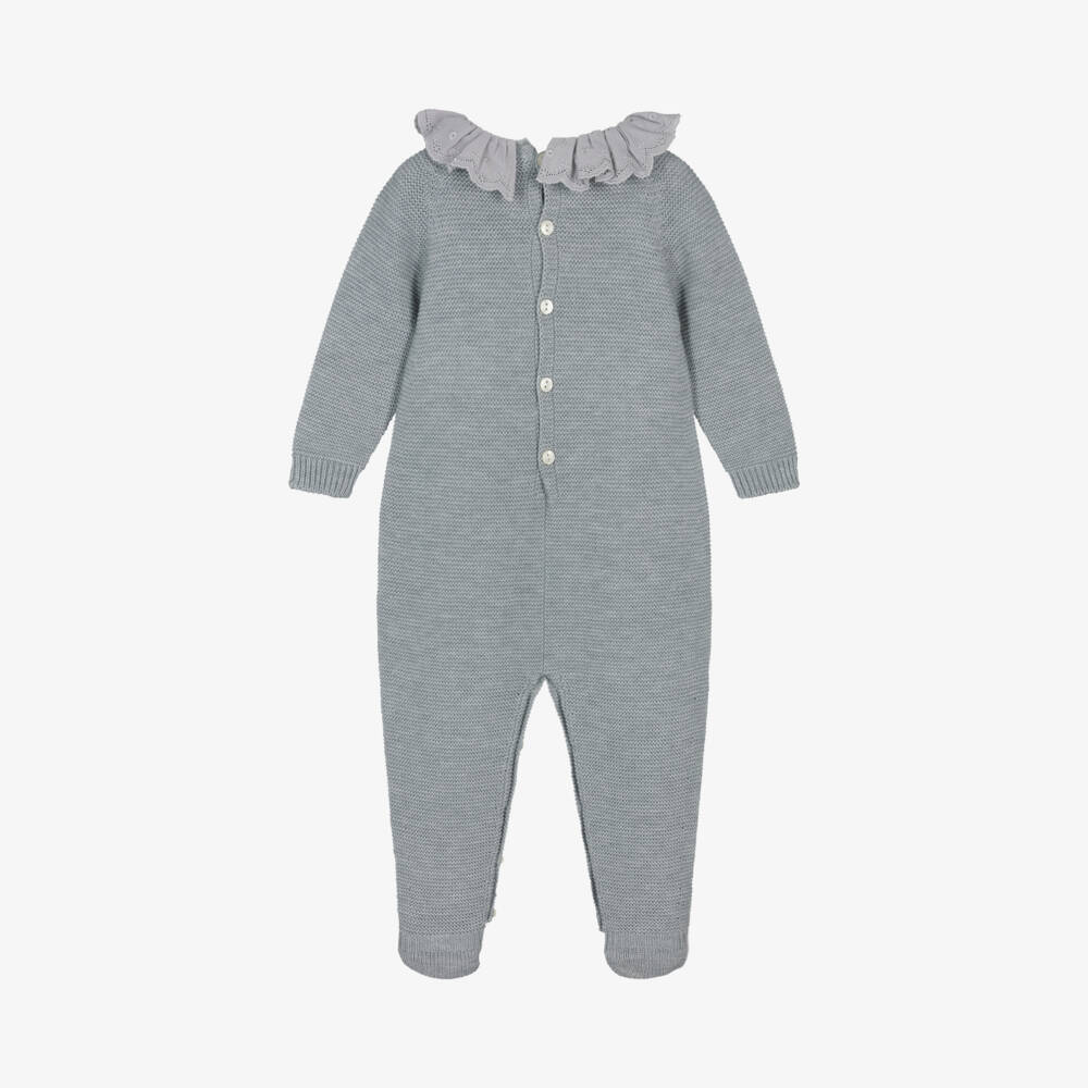 بالوما دي لا أو-بيبي غرو بناتي مزيج صوف محبوك لون رمادي | Childrensalon Outlet