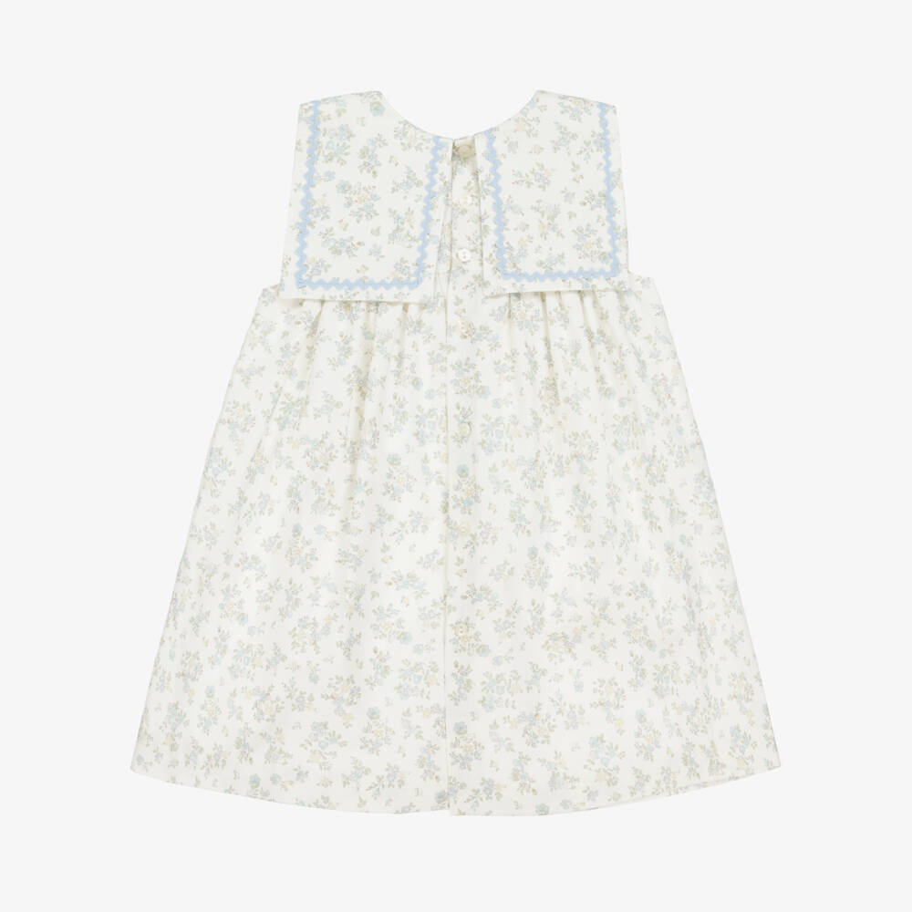 Paloma de la O-Girls Springtime Ivory & Blue Dress | Childrensalon Outlet