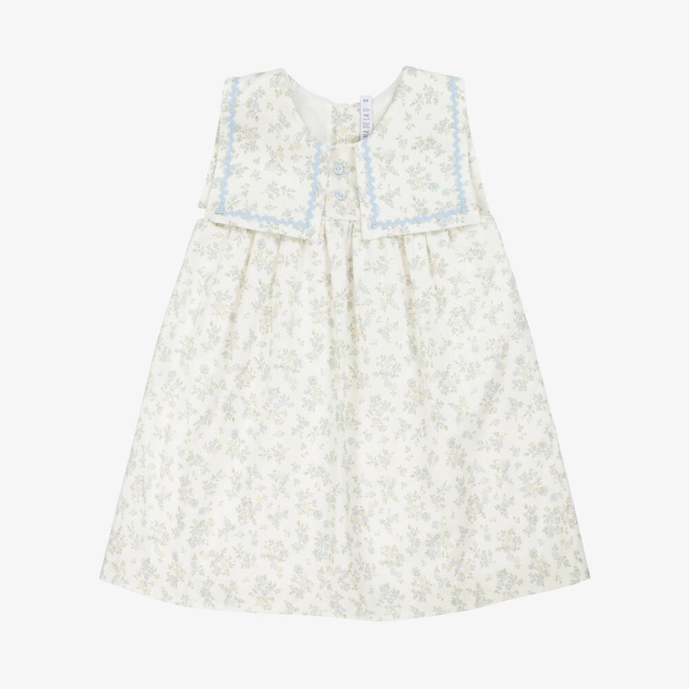 Paloma de la O-Girls Springtime Ivory & Blue Dress | Childrensalon Outlet