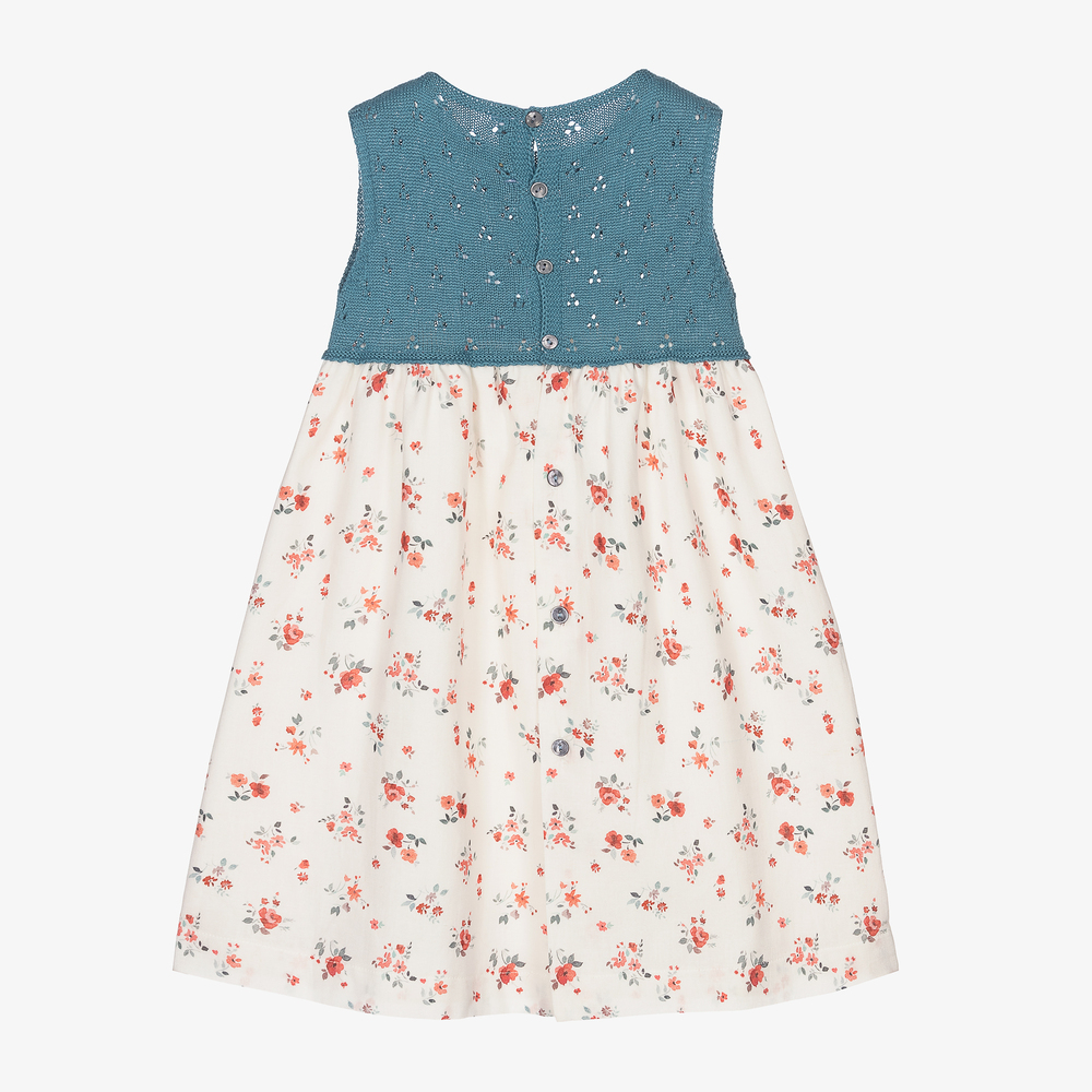 Paloma de la O-Бело-голубое платье для девочек | Childrensalon Outlet