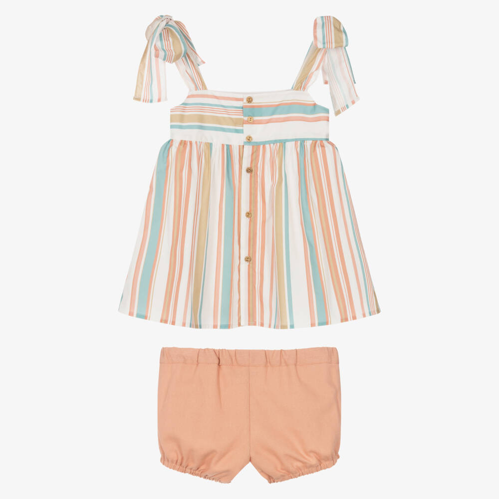 Paloma de la O-Яркий розовый полосатый ансамбль для девочек | Childrensalon Outlet