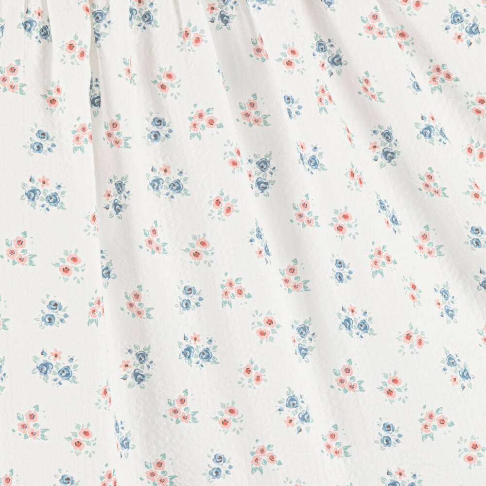 Paloma de la O-Girls White Floral Print Cotton Dress | Childrensalon Outlet