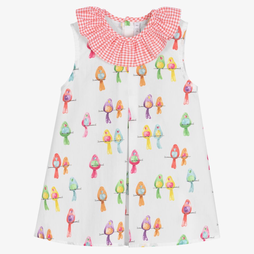 Paloma de la O - Ens. robe blanche/rouge Fille | Childrensalon