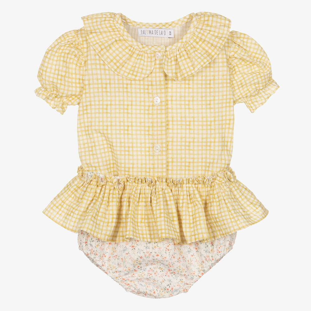 Paloma de la O - Ensemble short jaune en coton fille | Childrensalon