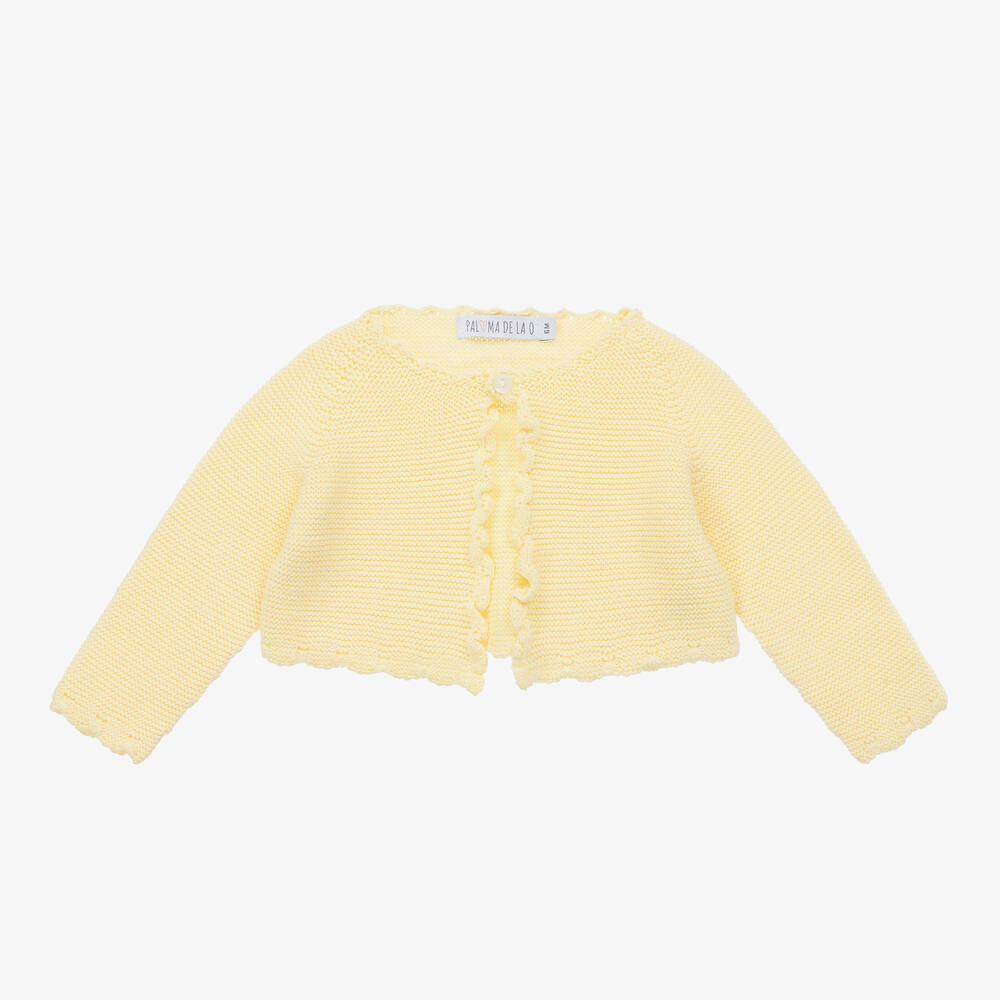 Paloma de la O-Girls Yellow Knitted Cardigan | Childrensalon Outlet