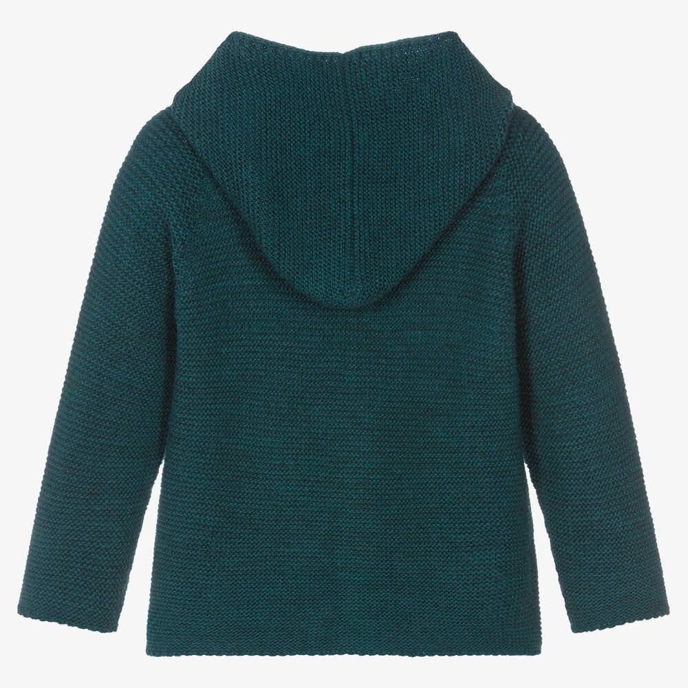 Paloma de la O-Green Hooded Knit Cardigan | Childrensalon Outlet
