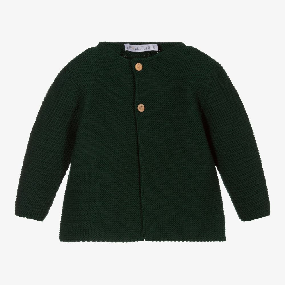Paloma de la O - Green Knit Cardigan  | Childrensalon