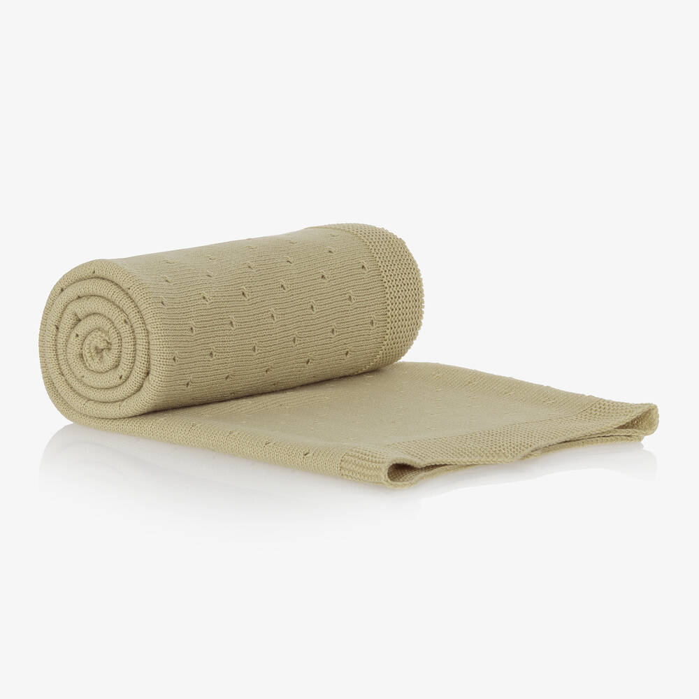 Paloma de la O-Green Knitted Blanket (94cm) | Childrensalon Outlet