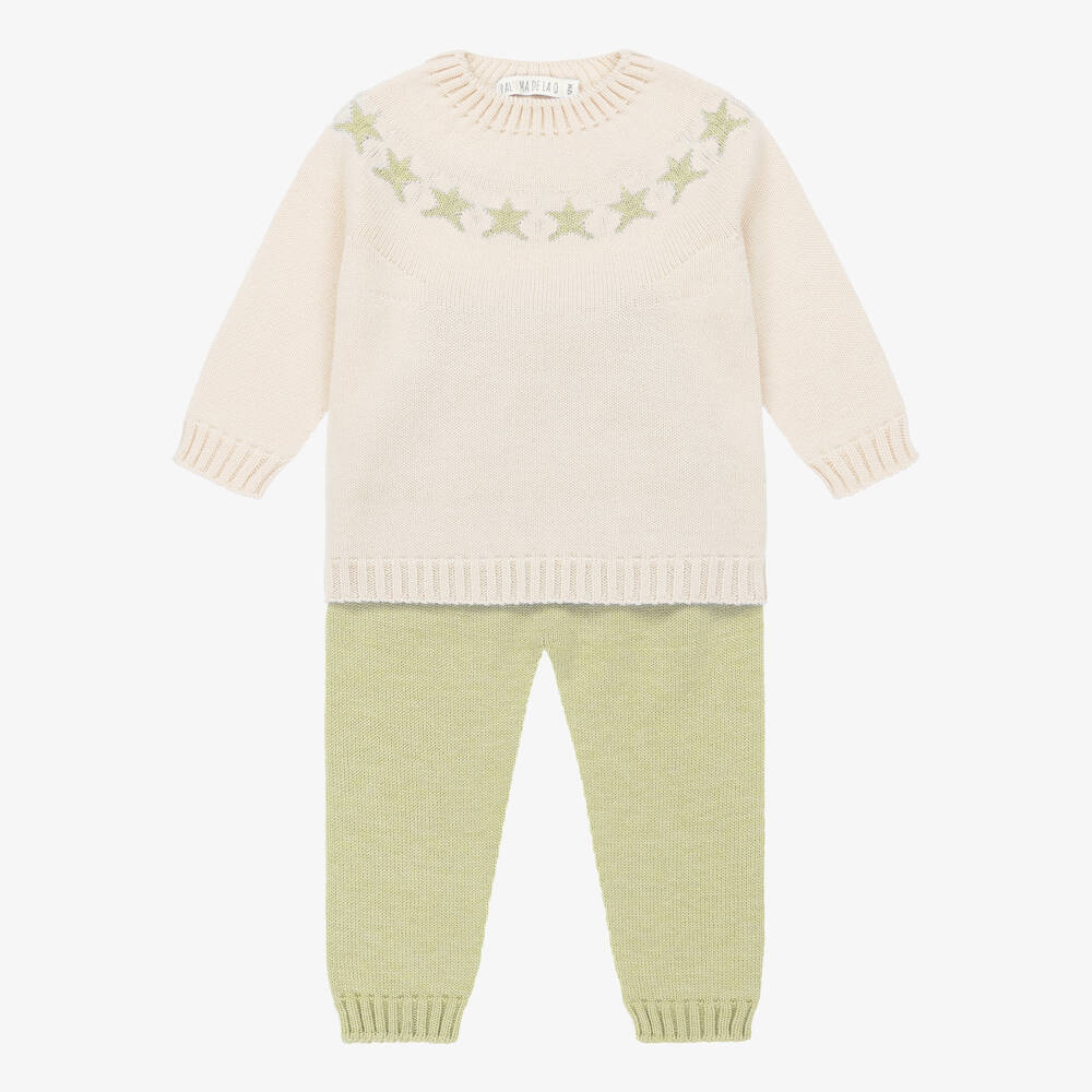 Paloma de la O-Green Knitted Trouser Set | Childrensalon Outlet
