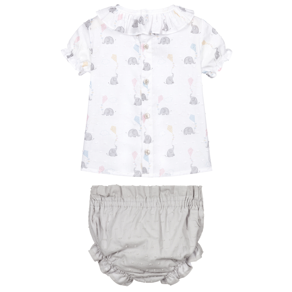 بالوما دي لا أو-طقم شورت وتوب قطن لون رمادي للبنات | Childrensalon Outlet