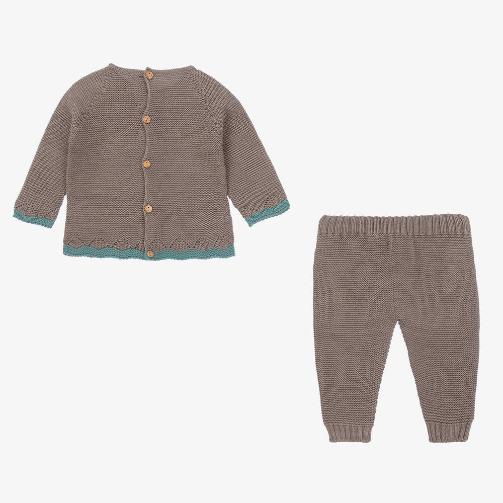Paloma de la O-طقم بنطلون مزيج صوف محبوك لون رمادي للأطفال | Childrensalon Outlet