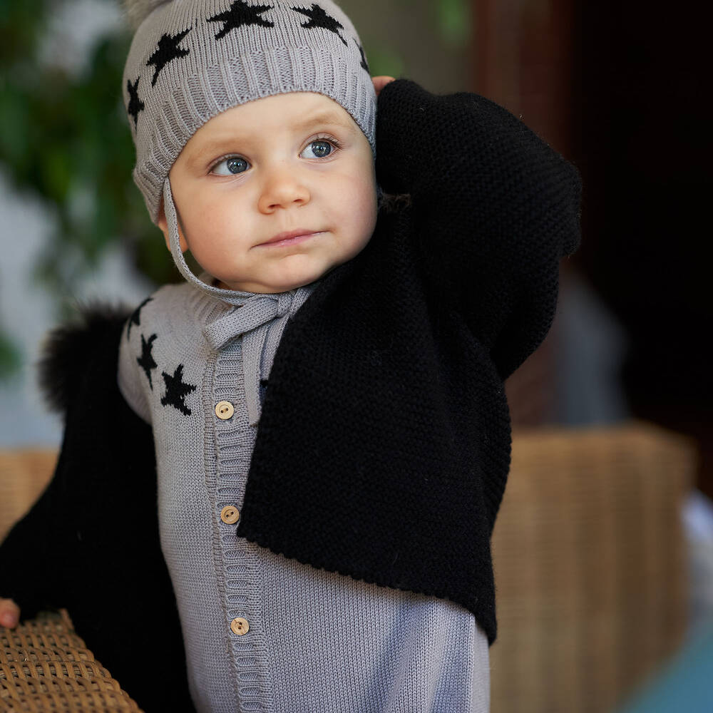 Paloma de la O-Grey Knitted Romper  | Childrensalon Outlet