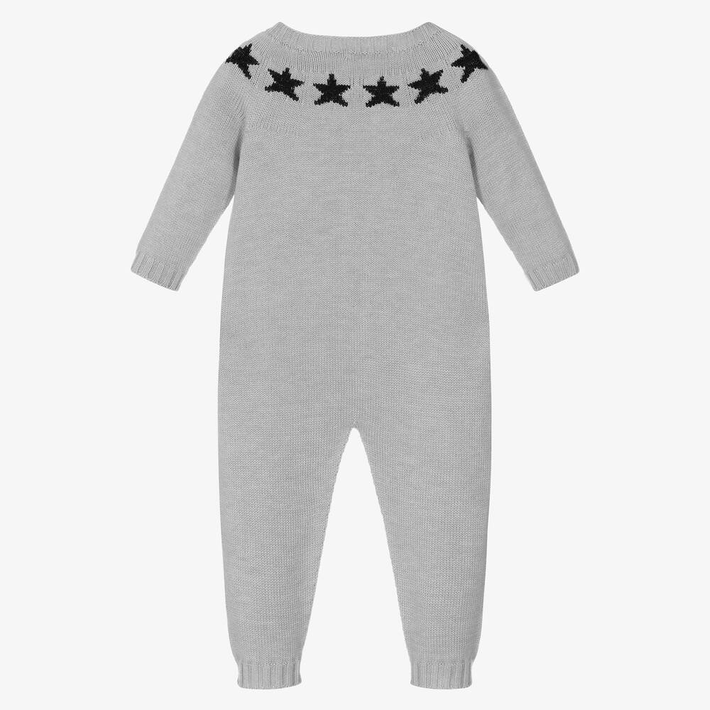 Paloma de la O-Grey Knitted Romper  | Childrensalon Outlet