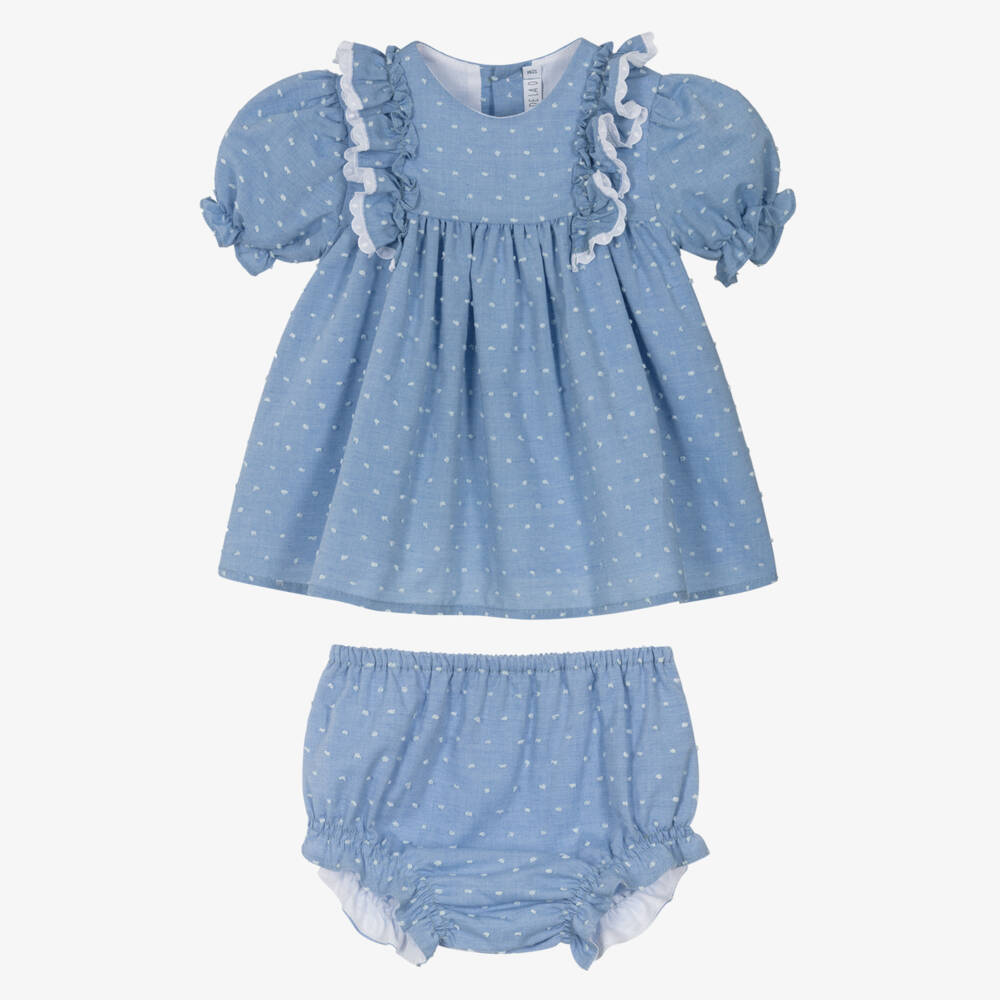 Paloma de la O-Infant Girls Pastel Plumeti Dress | Childrensalon Outlet