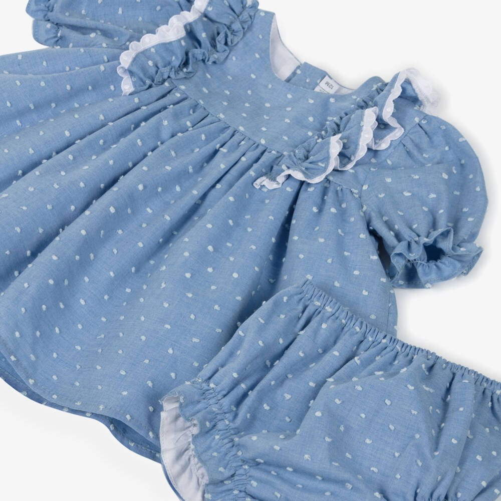 Paloma de la O-Infant Girls Pastel Plumeti Dress | Childrensalon Outlet