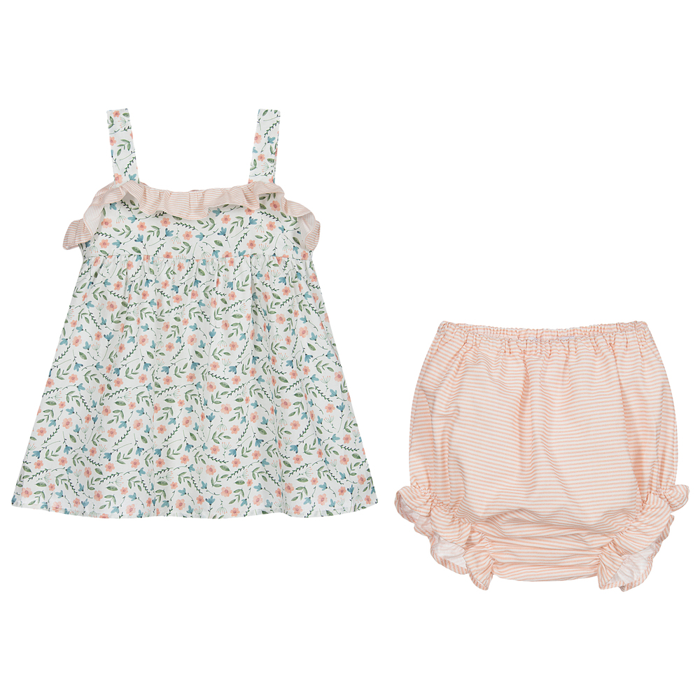 Paloma de la O-Ivory Cotton Dress & Knickers | Childrensalon Outlet