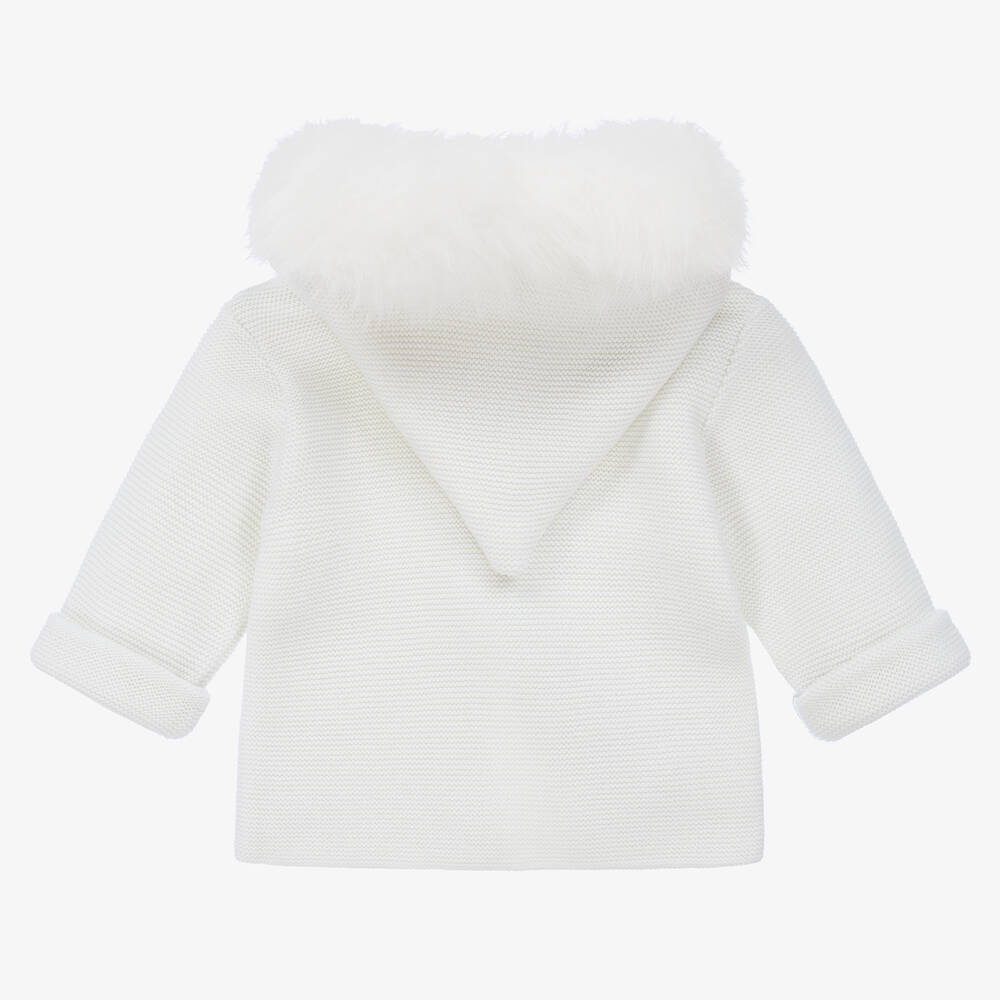 بالوما دي لا أو-جاكيت هودي مزيج أكريليك محبوك لون عاجي | Childrensalon Outlet