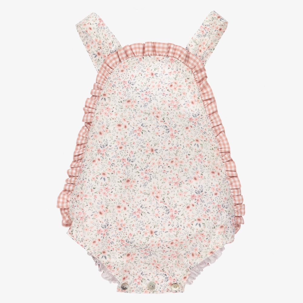 Paloma de la O - Ivory & Pink Baby Shortie  | Childrensalon