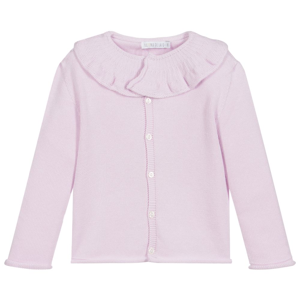 Paloma de la O - Lilac Knitted Cardigan | Childrensalon
