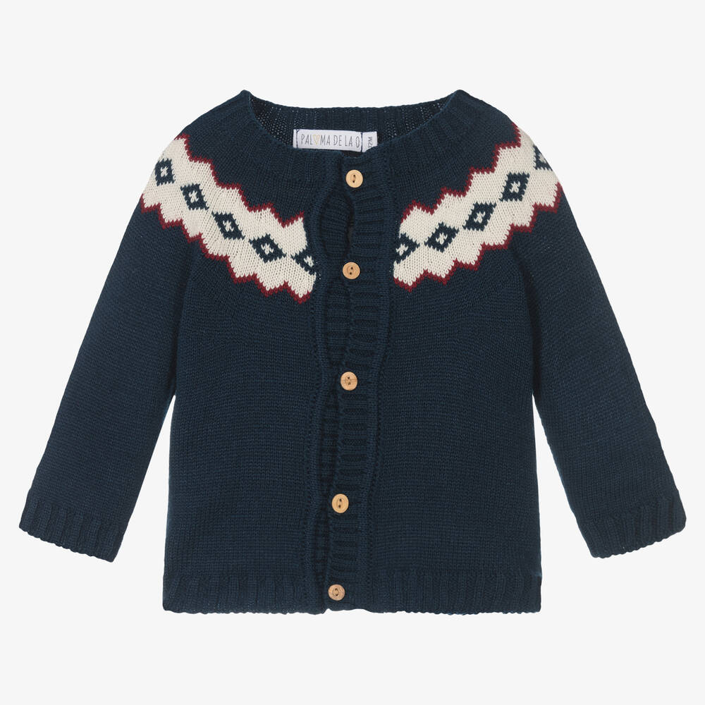 Paloma de la O - Navyblaue Norweger-Strickjacke | Childrensalon