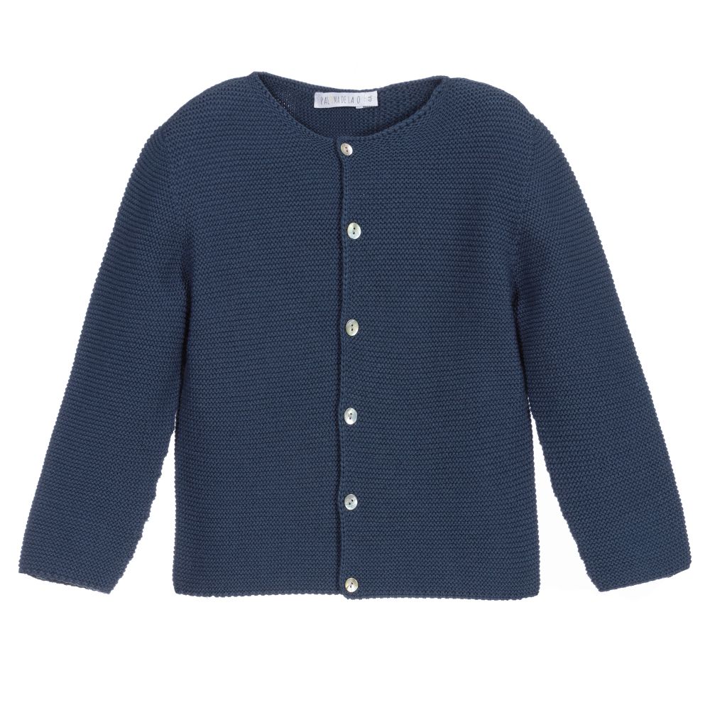 Paloma de la O - Navy Blue Knitted Cardigan | Childrensalon