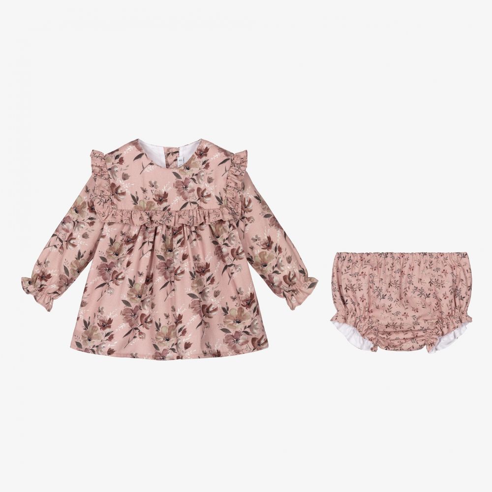 Paloma de la O-Розовое хлопковое платье в цветочек | Childrensalon Outlet