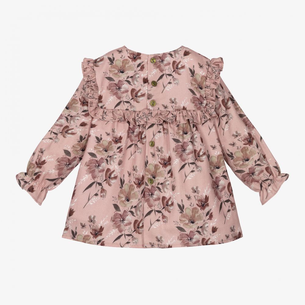 Paloma de la O-Розовое хлопковое платье в цветочек | Childrensalon Outlet