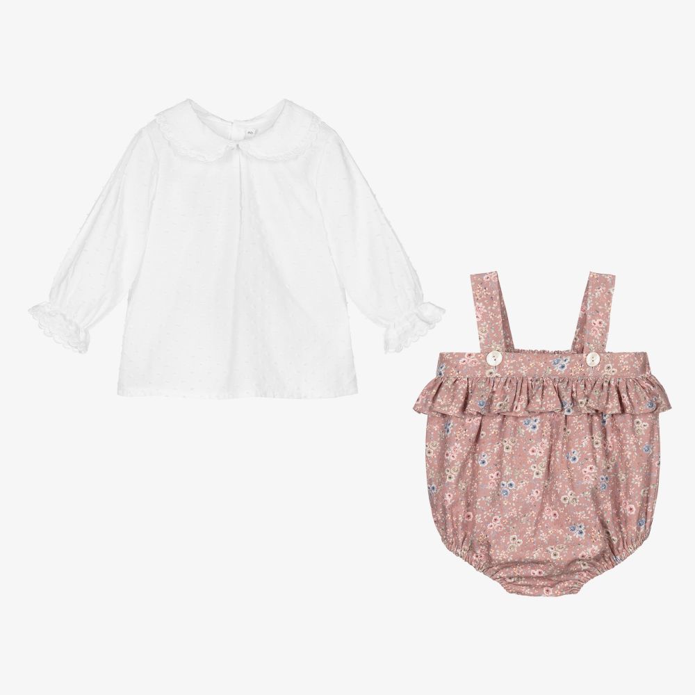 Paloma de la O-Комплект с розовым песочником в цветочек | Childrensalon Outlet