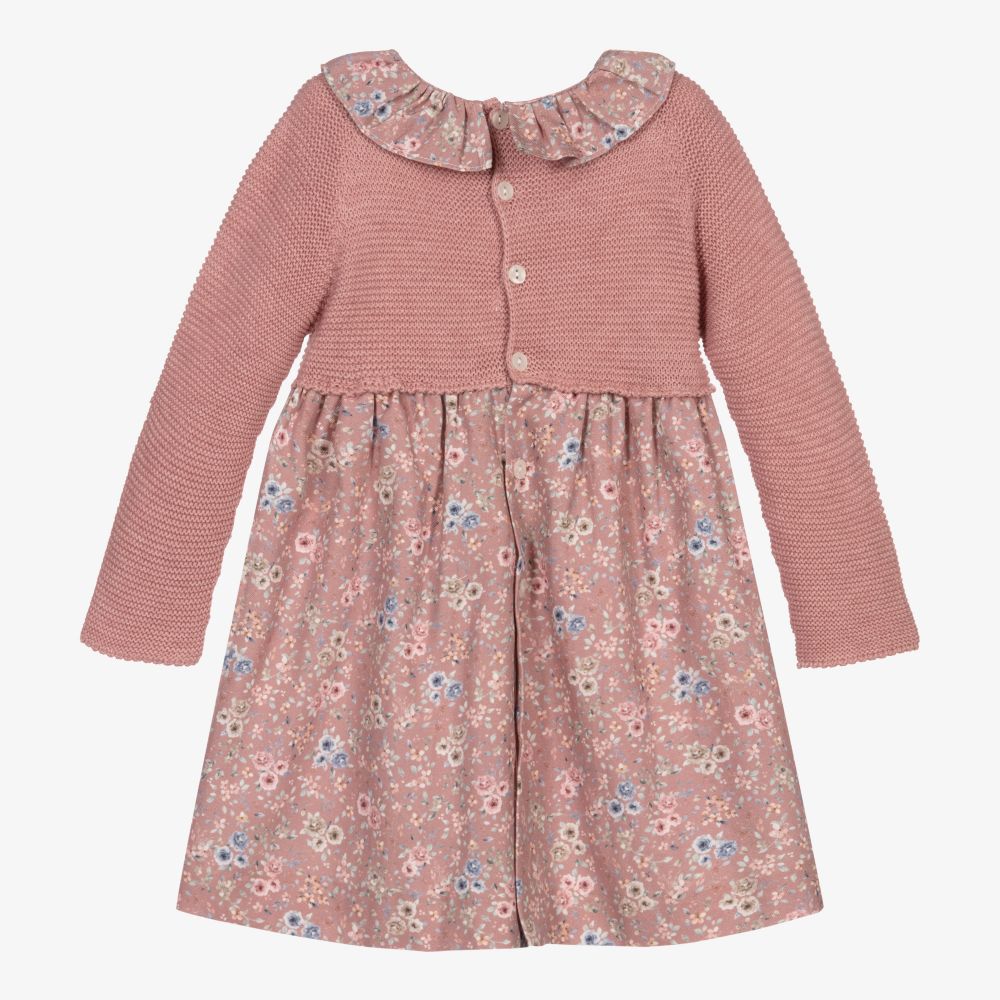 Paloma de la O-Розовое хлопковое платье с цветами | Childrensalon Outlet