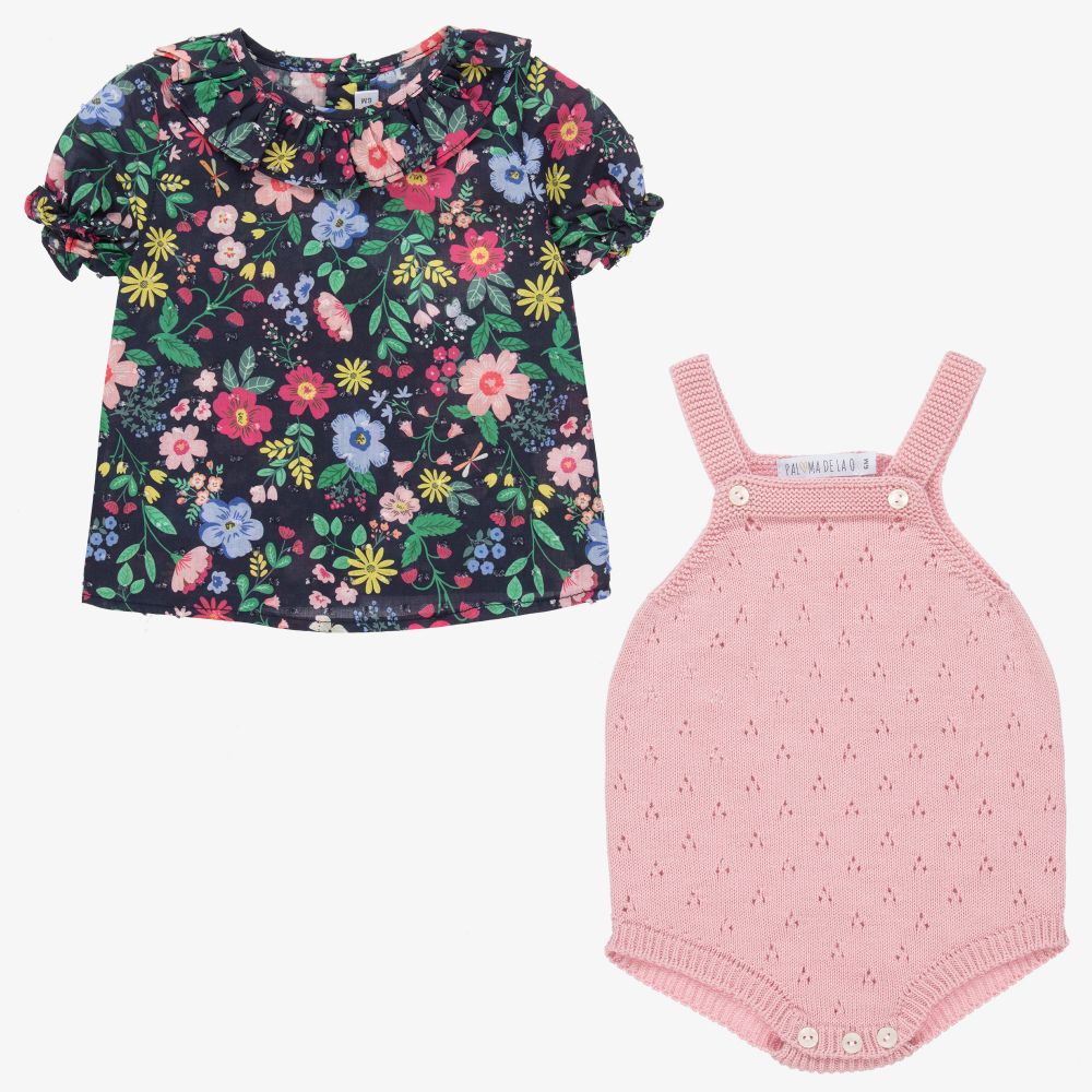 Paloma de la O-Топ и розовый трикотажный песочник для малышек | Childrensalon Outlet