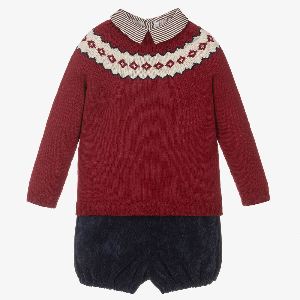 Paloma de la O - Shorts-Set in Rot und Blau | Childrensalon