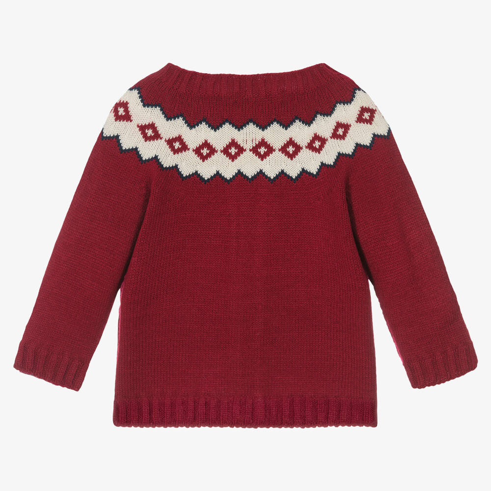 Paloma de la O-Red Fair Isle Cardigan | Childrensalon Outlet