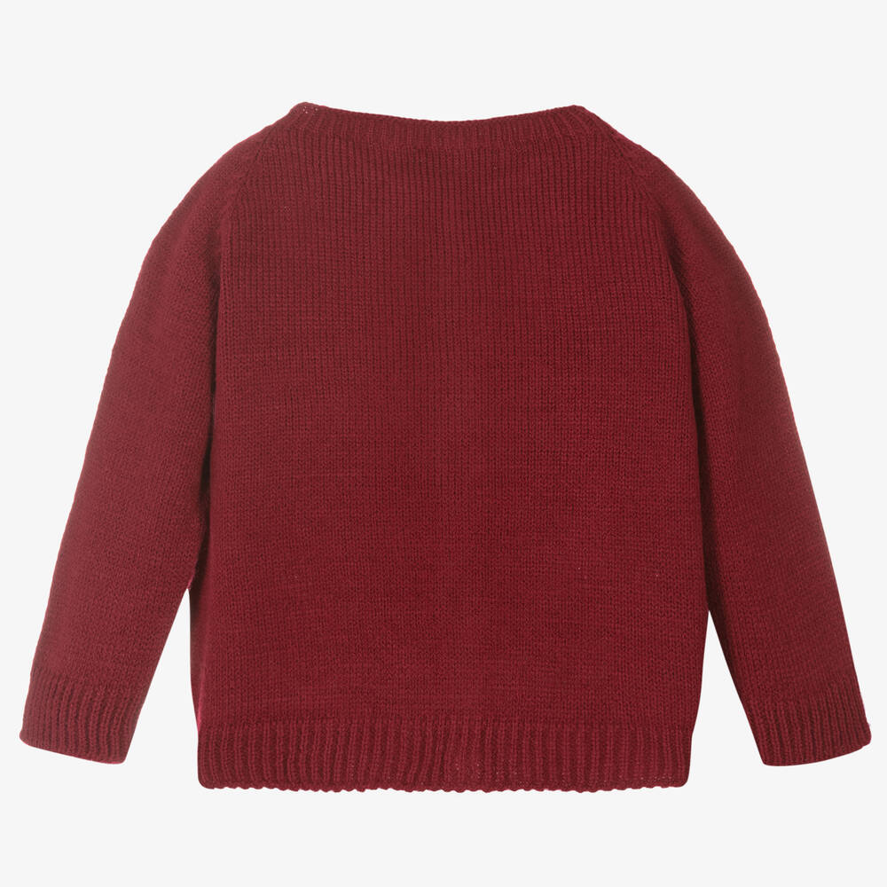 Paloma de la O-Red Knitted Cardigan | Childrensalon Outlet