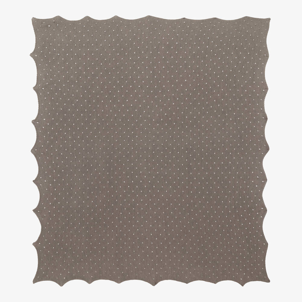 Paloma de la O - Taupe Brown Knitted Blanket (87cm) | Childrensalon