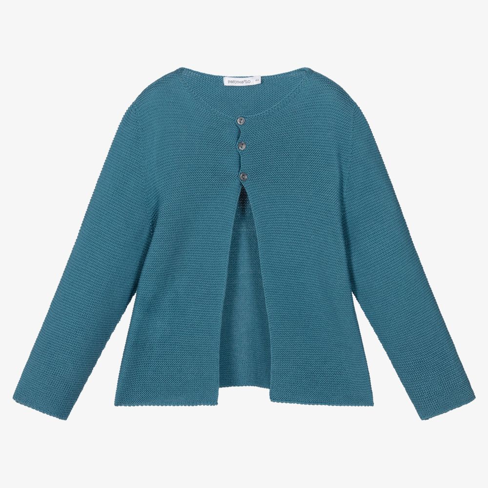 Paloma de la O - Blaugrüne Strickjacke | Childrensalon