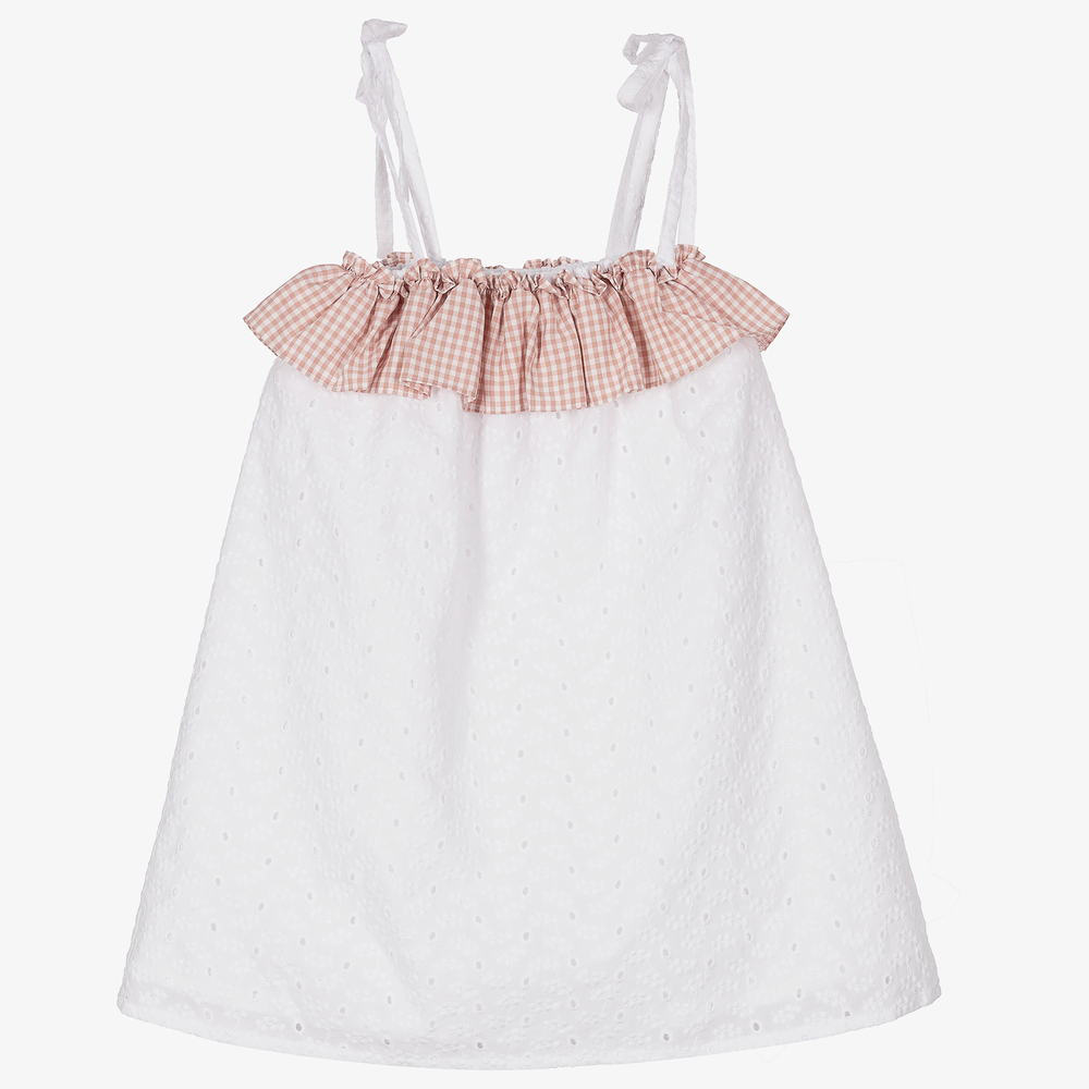 Paloma de la O-White Cut Work Dress Set | Childrensalon Outlet