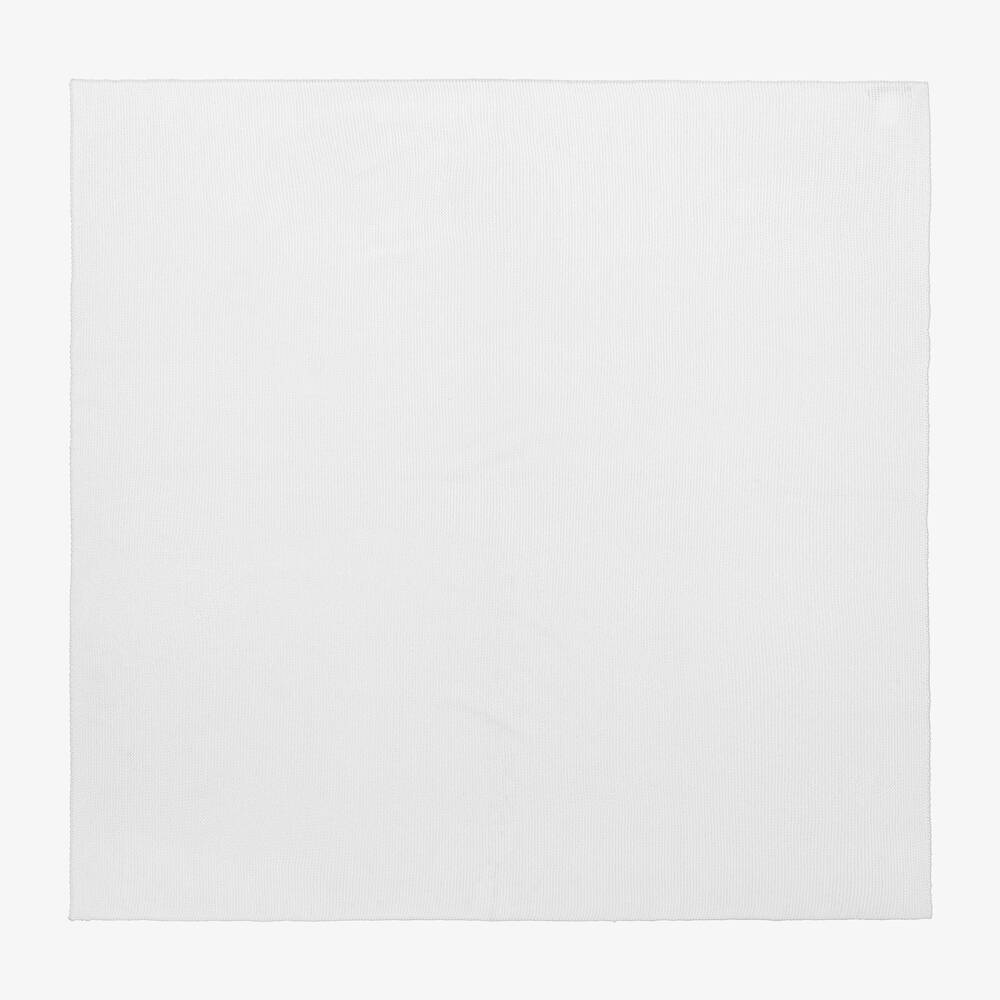 Paloma de la O - White Knitted Blanket (85cm) | Childrensalon