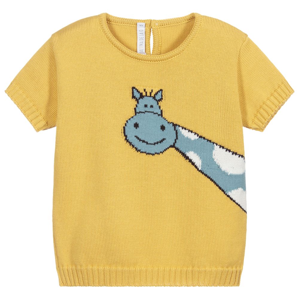 Paloma de la O - Gelber Pullover mit Giraffe | Childrensalon