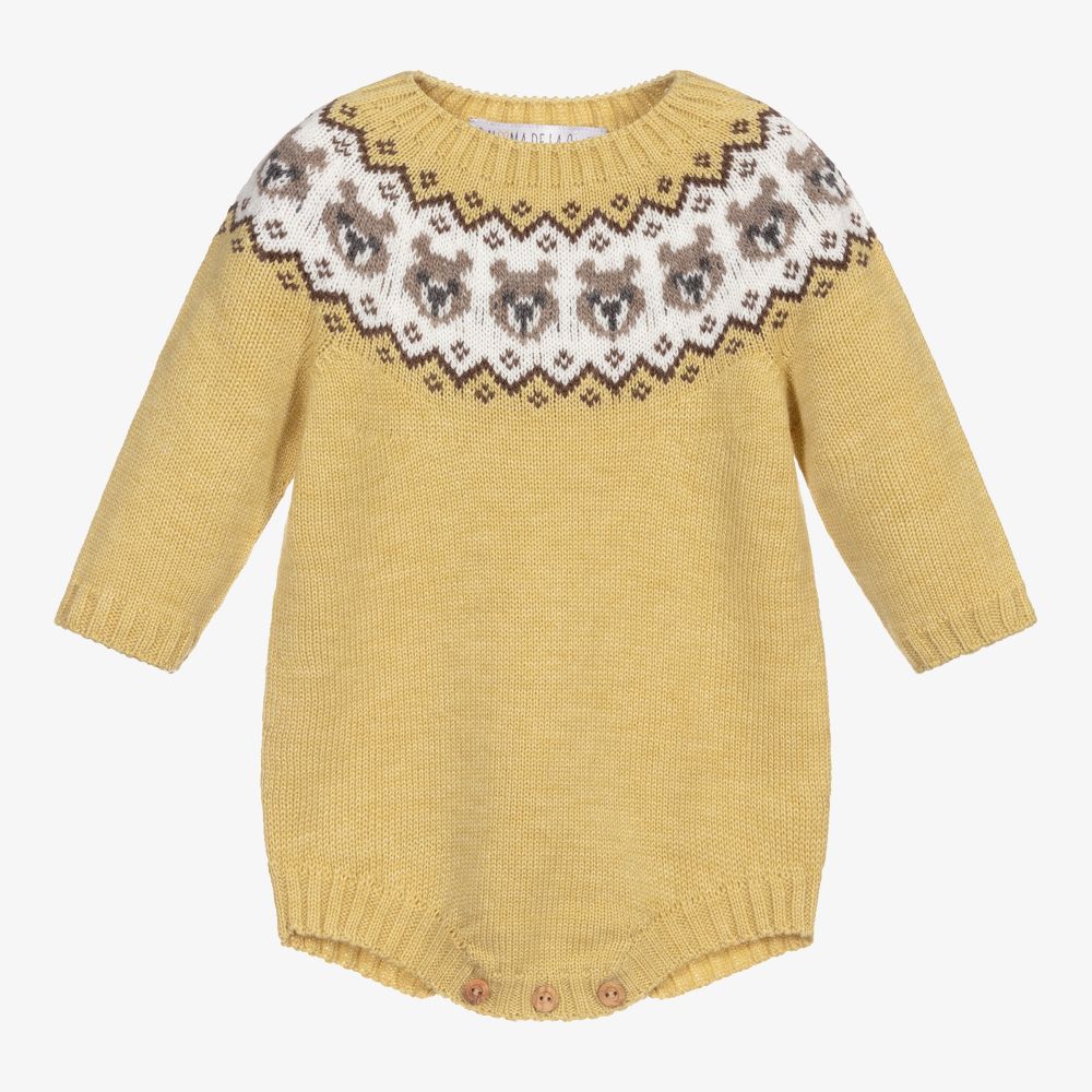Paloma de la O - Yellow Knitted Baby Shortie | Childrensalon