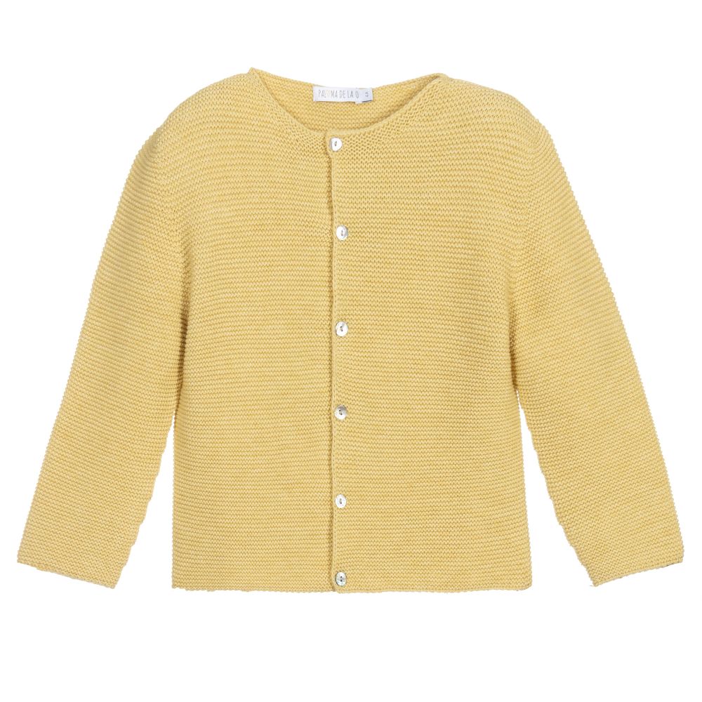 Paloma de la O - Yellow Knitted Cardigan | Childrensalon